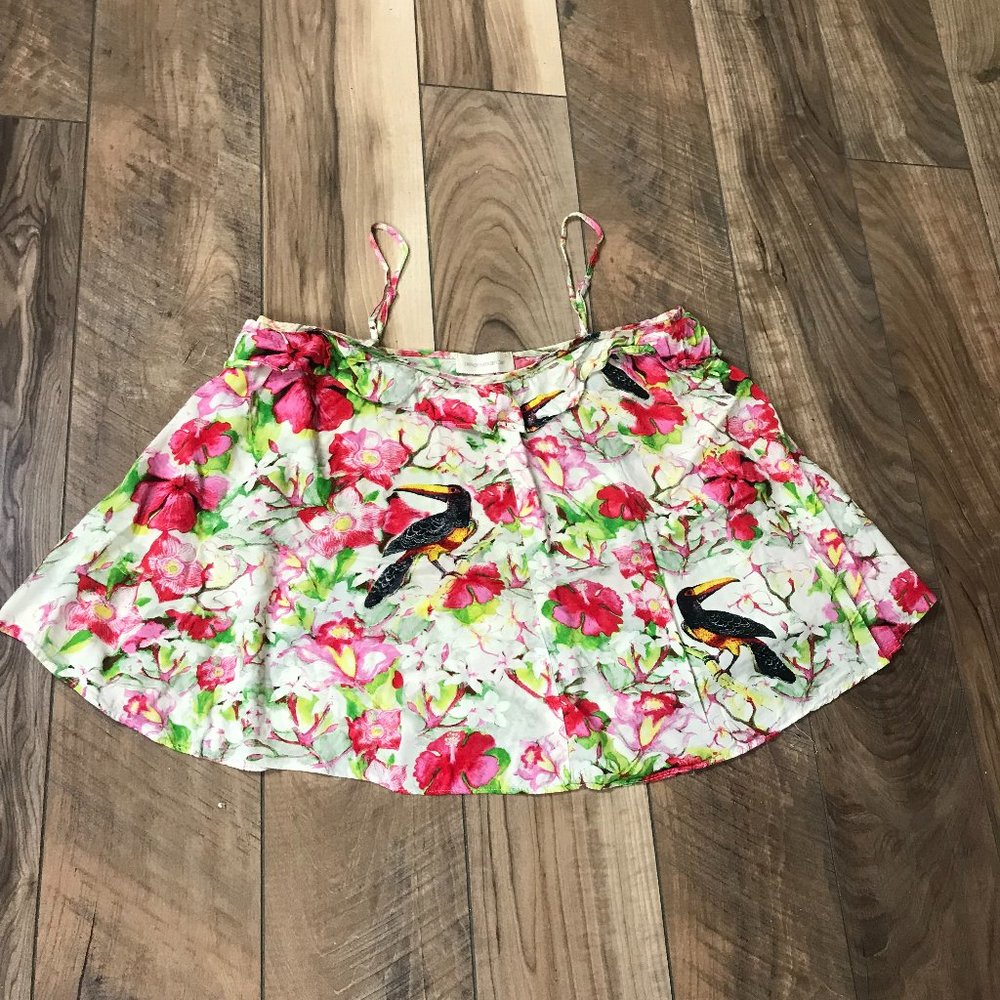 🛍 4/$20 Sale Peter Alexander Crop Tank Colorful Bird Print Size Small